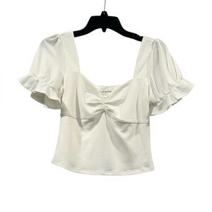 New W/ Tags Women’s Lovers And Friends White Lana Ribbed Crop Top: Size Small